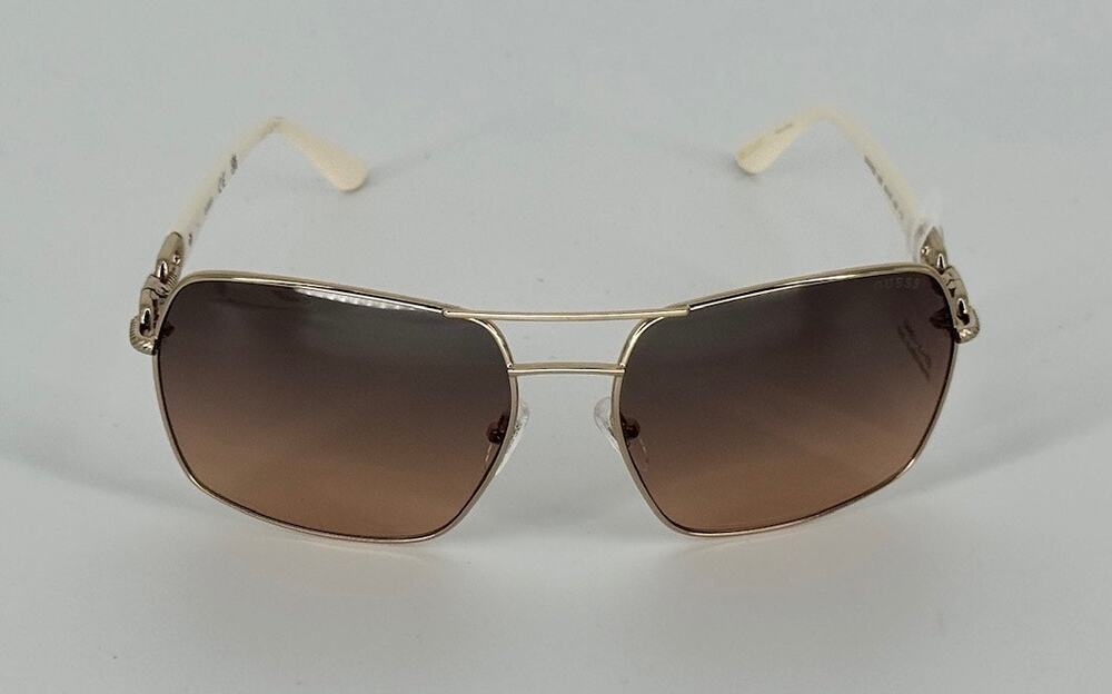 GUESS GU00159 32B Women's Sunglasses Gold Smoke Gradient 63mm NWT